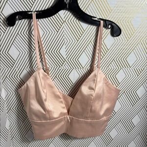 Tiger Mist Bralette top women’s size small‎ pink Satin lightweight